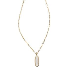 NEW KENDRA SCOTT Eva 14K Gold Over Brass Long Pendant Necklace - Mother of Pearl